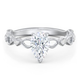 Modern Diamond Twisted Band Ring with Accents