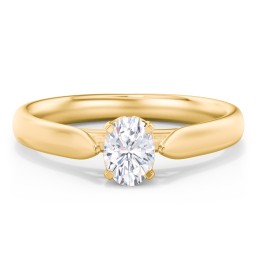 Classic Solitaire Engagement Ring with Cathedral Setting in 10K Solid Yellow Gold