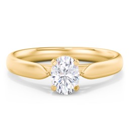 Classic Solitaire Engagement Ring with Cathedral Setting in 10K Solid Yellow Gold
