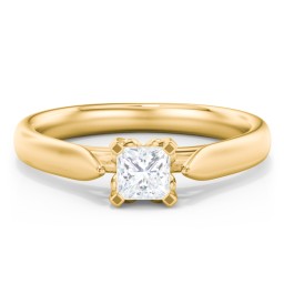 Classic Solitaire Engagement Ring with Cathedral Setting in 10K Solid Yellow Gold