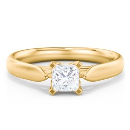 Classic Solitaire Engagement Ring with Cathedral Setting in 10K Solid Yellow Gold