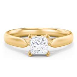 Classic Solitaire Engagement Ring with Cathedral Setting in 10K Solid Yellow Gold