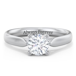 Classic Solitaire Engagement Ring with Cathedral Setting