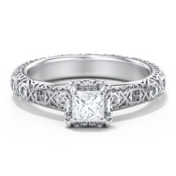 Diamond Solitaire Ring with Pierced Hollow Band