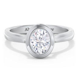 Modern Solitaire Engagement Ring with Bezel Setting