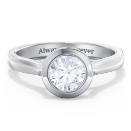 Modern Solitaire Engagement Ring with Bezel Setting