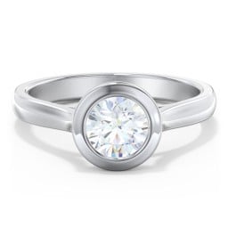 Modern Solitaire Engagement Ring with Bezel Setting