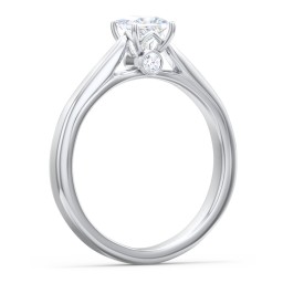 Classic Solitaire Engagement Ring with Peek-a-Boo Accent Diamond