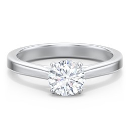 Classic Solitaire Engagement Ring with Peek-a-Boo Accent Diamond