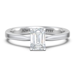 Classic Solitaire Engagement Ring with White Gold Setting