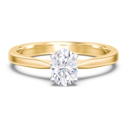 Classic Solitaire Engagement Ring with White Gold Setting in 10K Solid Yellow Gold