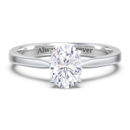 Classic Solitaire Engagement Ring with White Gold Setting