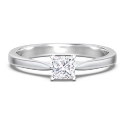 Classic Solitaire Engagement Ring with White Gold Setting
