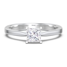 Classic Solitaire Engagement Ring with White Gold Setting