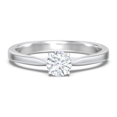 Classic Solitaire Engagement Ring with White Gold Setting