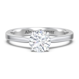 Classic Solitaire Engagement Ring with White Gold Setting