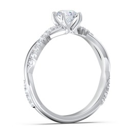 Twisted Infinity Engagement Ring with Side Stones