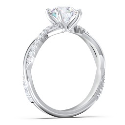 Twisted Infinity Engagement Ring with Side Stones