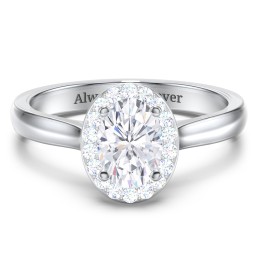 Classic Halo Solitaire Diamond Engagement Ring