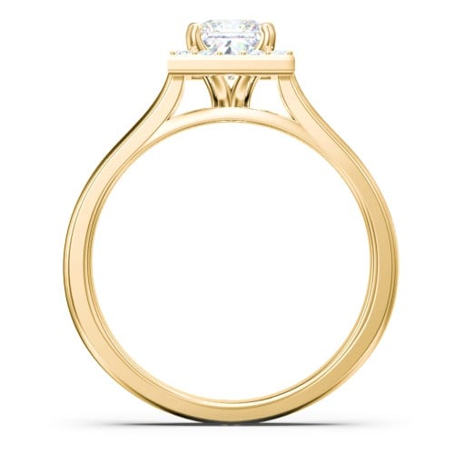 Classic Halo Solitaire Diamond Engagement Ring