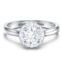 Classic Halo Solitaire Diamond Engagement Ring