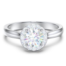 Classic Halo Solitaire Diamond Engagement Ring