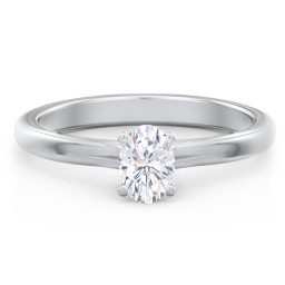 Solitaire Diamond Engagement Ring with Personalized Initials