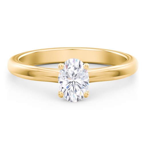 Solitaire Diamond Engagement Ring with Personalized Initials