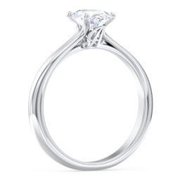 Solitaire Diamond Engagement Ring with Personalized Initials