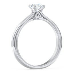 Solitaire Diamond Engagement Ring with Personalized Initials