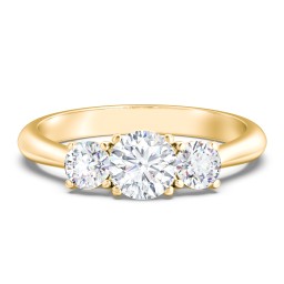Classic 3-Stone Diamond Engagement Ring in 10K Solid Yellow Gold