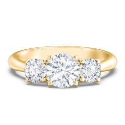 Classic 3-Stone Diamond Engagement Ring in 10K Solid Yellow Gold