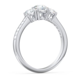 Classic 3-Stone Diamond Engagement Ring with Accents