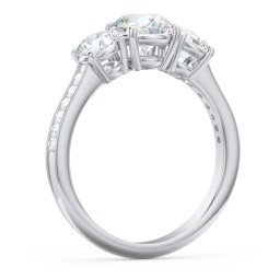 Classic 3-Stone Diamond Engagement Ring with Accents