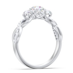 3-Stone Diamond Infinity Engagement Ring with Accents