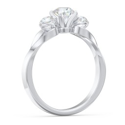 3-Stone Diamond Engagement Ring with Twisted Split Shank