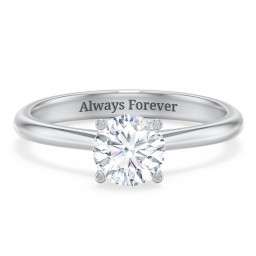 Modern Round Solitaire Engagement Ring