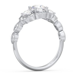 Vintage 3 Stone Engagement Ring with Accents