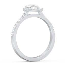 Micro Pavé Halo Diamond Engagement Ring