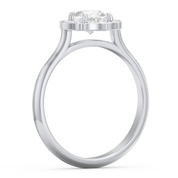 Lotus Halo Diamond Engagement Ring