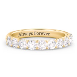 Classic Shared Prong Half Eternity Wedding Band - 1 ct. tw. in 10K Solid Yellow Gold