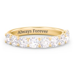 Classic Shared Prong Half Eternity Wedding Band - 1 1/2 ct. tw. in 10K Solid Yellow Gold