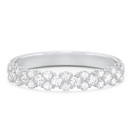 Modern Multi-Stone Half Eternity Wedding Band