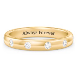 Flush Set Diamond Eternity Wedding Band in 10K Solid Yellow Gold
