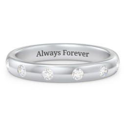 Flush Set Diamond Half-Eternity Wedding Band