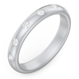 Flush Set Diamond Half-Eternity Wedding Band