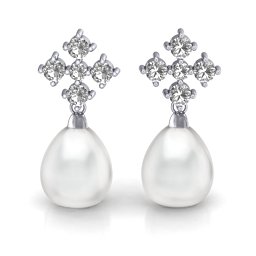 Freshwater Pearl Drop Earrings with Accents