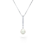 Pavé Bar Drop Pearl Pendant