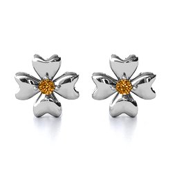 Four Heart Clover Earrings in 925 Sterling Silver