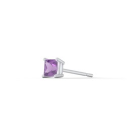 Princess Cut Birthstone Single Stud